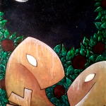 Cortejo de eruditos. Serie Edén 2.0. Mixta-lienzo. 84 x 140 cm. 2020