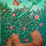 Cuestión y-o negocio. Serie Edén 2.0. Óleo-lienzo. 89 x 146 cm. 2020