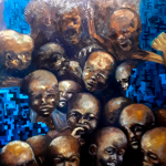 El error de las ciconias. Serie TerSer MunDial. Óleo-lienzo. 110 x 81 cm. 2019